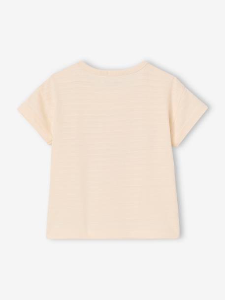 T-shirt met kreeftmotief voor babyjongen met drukknoopjes op de schouder vanille - vertbaudet enfant 