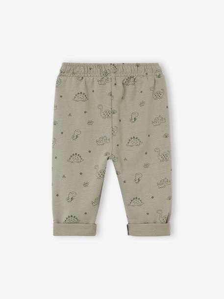 Pantalon bébé molleton imprimé bleu nuit+écru+vert sauge - vertbaudet enfant 