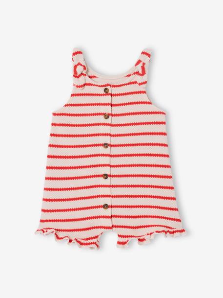 Combishort bébé fille jersey effet tricot rayé rouge - vertbaudet enfant 