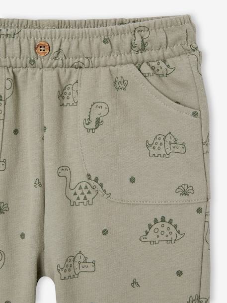 Broek met print van molton baby ecru+nachtblauw+saliegroen - vertbaudet enfant 