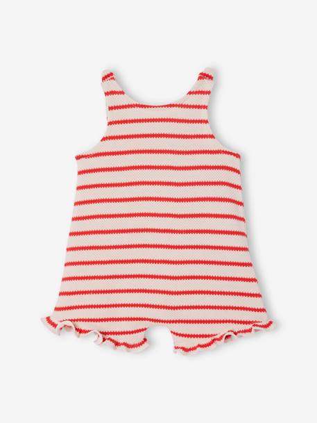 Combishort bébé fille jersey effet tricot rayé rouge - vertbaudet enfant 