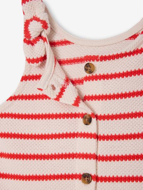 Combishort bébé fille jersey effet tricot rayé rouge - vertbaudet enfant 