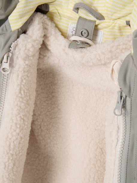 Parka 3 en 1 mi-saison bébé avec gilet sans manches en sherpa amovible vert sauge - vertbaudet enfant 