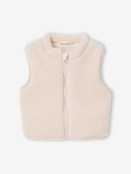 3-in-1 babyparka voor in het tussenseizoen met uitneembaar sherpa mouwloos vest saliegroen - vertbaudet enfant 