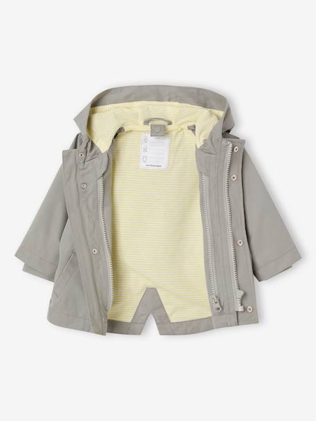 3-in-1 babyparka voor in het tussenseizoen met uitneembaar sherpa mouwloos vest saliegroen - vertbaudet enfant 