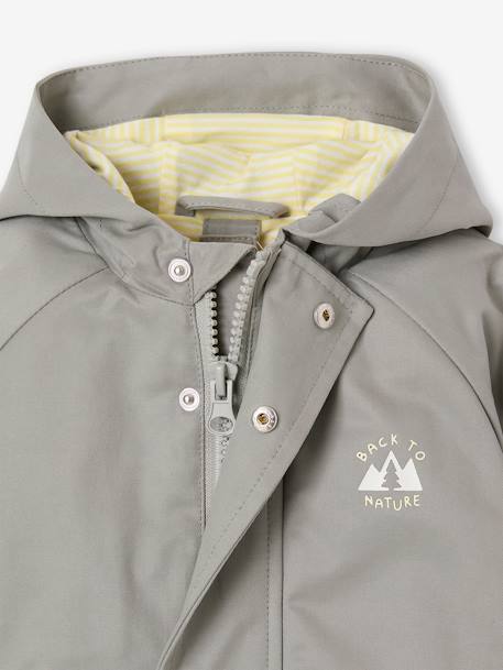 3-in-1 babyparka voor in het tussenseizoen met uitneembaar sherpa mouwloos vest saliegroen - vertbaudet enfant 
