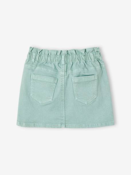 Gekleurd rokje in paperbag-stijl, gemakkelijk aan te trekken beige+grijsblauw+snoepjesroze - vertbaudet enfant 