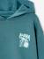 Sweater met capuchon en motief op de borst Basics jongens petrolblauw+saliegroen - vertbaudet enfant 