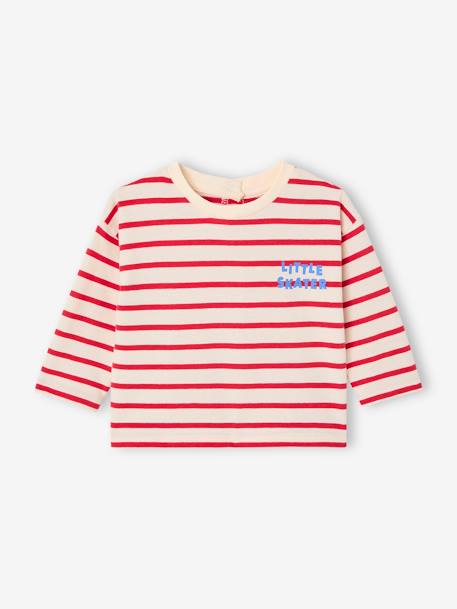 Bébé-T-shirt bébé rayé pressionné dos 