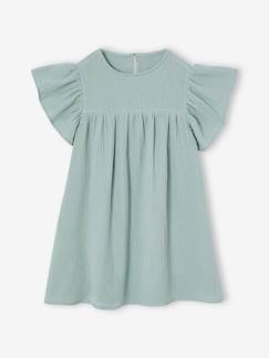 -Robe fille en gaze de coton imprimée