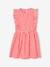 Robe fille en seersucker manches volantées blanc imprimé+carreaux rouge+vert sauge - vertbaudet enfant 