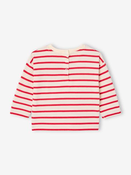 T-shirt bébé rayé pressionné dos rayé vert+rouge - vertbaudet enfant 
