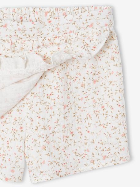 Feestelijk shortrokje voor meisjes met bloemen roze, bedrukt - vertbaudet enfant 