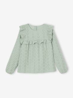 -Blouse à volants en broderie anglaise fille