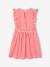 Robe fille en seersucker manches volantées blanc imprimé+carreaux rouge+vert sauge - vertbaudet enfant 