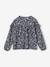 Meisjesblouse met ruches met bloemenprint ecru+marineblauw+wit, bedrukt - vertbaudet enfant 