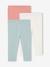 Set van 3 effen leggings Basics baby grijsblauw+oudroze - vertbaudet enfant 