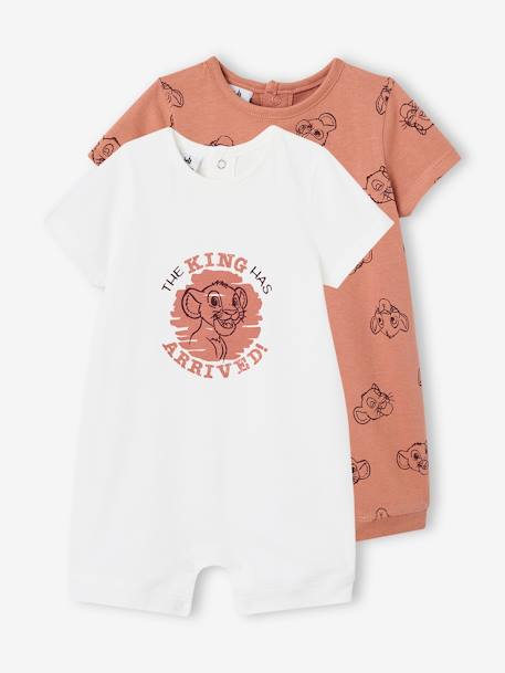 Set van 2 rompertjes Disney® The Lion King ecru - vertbaudet enfant 