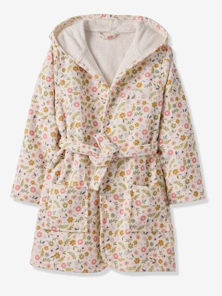 Peignoir de bain enfant personnalisable, avec coton recyclé blanc imprimé - vertbaudet enfant 
