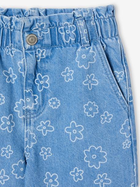 Pantalon fille large motifs fantaisie bleu foncé+bleu moyen+denim gris - vertbaudet enfant 