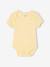 Lot de 2 bodies naissance manches courtes en maille pointelle jaune pâle - vertbaudet enfant 