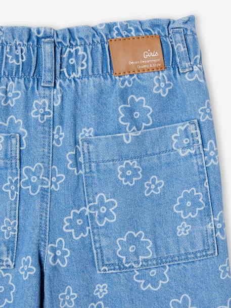 Pantalon fille large motifs fantaisie bleu foncé+bleu moyen+denim gris - vertbaudet enfant 