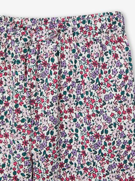 Wijde legging met golvend effect voor meisjes ecru+saliegroen - vertbaudet enfant 