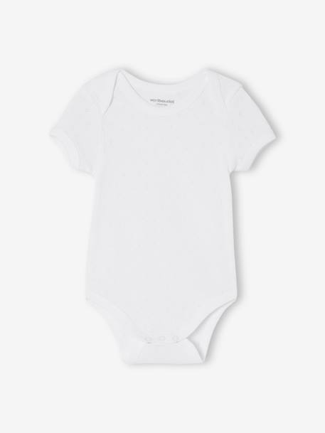 Lot de 2 bodies naissance manches courtes en maille pointelle jaune pâle - vertbaudet enfant 