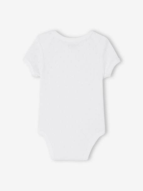 Lot de 2 bodies naissance manches courtes en maille pointelle jaune pâle - vertbaudet enfant 