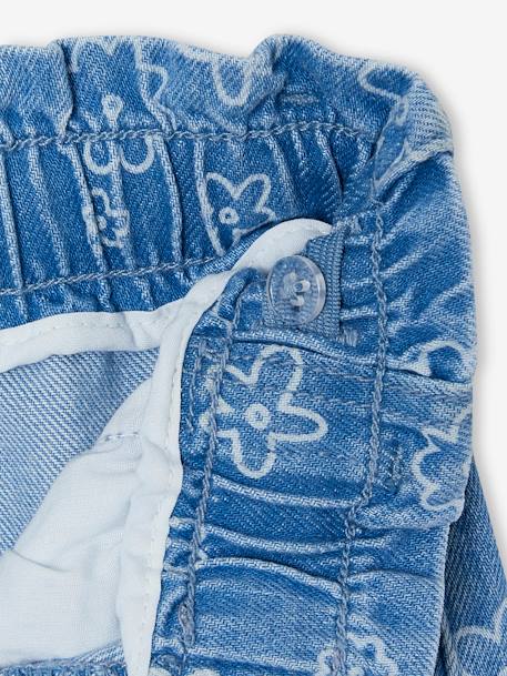 Pantalon fille large motifs fantaisie bleu foncé+bleu moyen+denim gris - vertbaudet enfant 