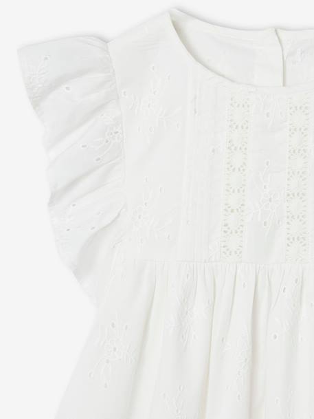 Robe de cérémonie en broderie anglaise fille blanc - vertbaudet enfant 