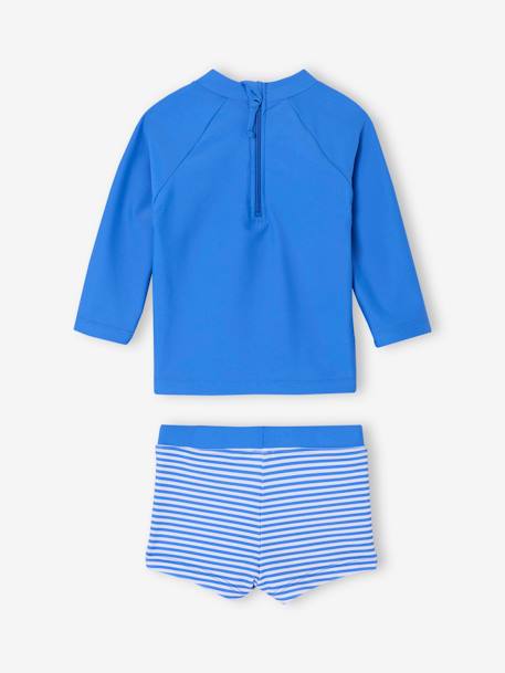 Badpak baby T-shirt anti-UV + shorty blauw - vertbaudet enfant 