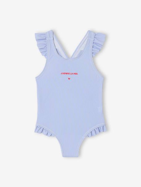 Maillot de bain 1 pièce rayé bébé fille bleu - vertbaudet enfant 