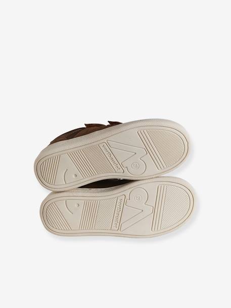 Leren kindersneakers met klittenband bruin - vertbaudet enfant 