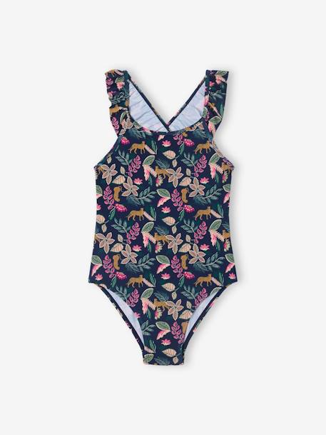 Maillot de bain 1 pièce imprimé fille Capsule famille encre - vertbaudet enfant 