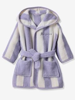 -Peignoir de bain Bébé rayures TRANSAT capsule famille personnalisable, avec coton recyclé