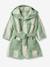 Peignoir de bain Bébé rayures TRANSAT capsule famille personnalisable, avec coton recyclé rayé jaune+rayé vert+rayé violet - vertbaudet enfant 