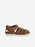 Sandalen met klittenband van leer voor kinderen, kleuterschoolcollectie kameel - vertbaudet enfant 