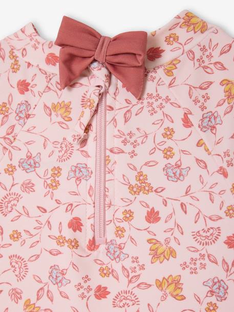 Maillot de bain à manches longues bébé fille rose pâle - vertbaudet enfant 