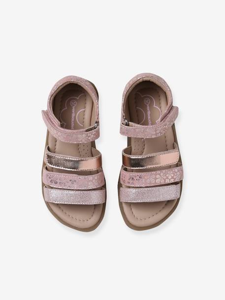 Leren sandalen voor kinderen met gesloten hiel, kleuterschoolcollectie veel roze - vertbaudet enfant 