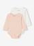 Lot de 2 bodies bébé manches longues en maille pointelle rose pâle - vertbaudet enfant 