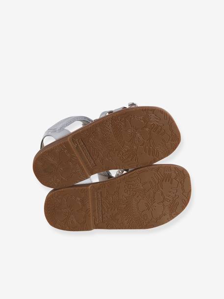Sandalen met klittenband van leer voor kinderen, kleuterschoolcollectie VERTBAUDET wit - vertbaudet enfant 