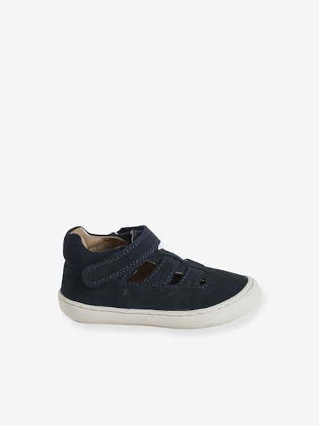 Chaussures premiers pas bébé à scratchs kaki+marine - vertbaudet enfant 