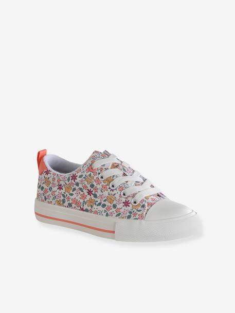 Stoffen decoratieve sneakers voor meisjes groen, bedrukt+rouge+roze, bedrukt - vertbaudet enfant 