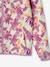 Sport sweatshirt met rits en bloemenprint in technisch materiaal antraciet+ecru+groen, bedrukt - vertbaudet enfant 