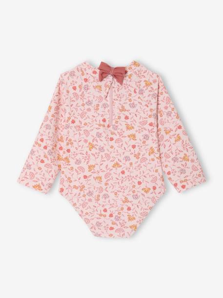 Maillot de bain à manches longues bébé fille rose pâle - vertbaudet enfant 