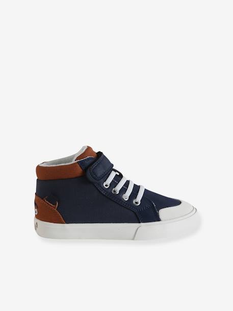 Baskets enfant garçon textile lacets élastiqués marine - vertbaudet enfant 