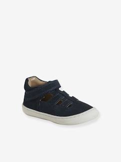 Chaussures-Chaussures bébé 17-26-Premiers pas 17-23-Sandales salomés bébé à scratchs cuir premiers pas