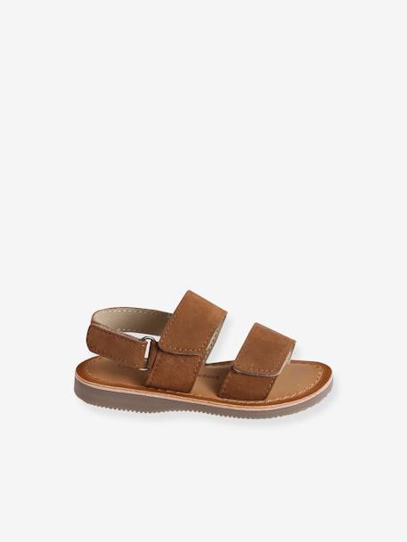 Sandales scratchées cuir bébé camel - vertbaudet enfant 
