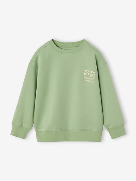 Jongenssweater met motief op de borst groen+pistache+rood - vertbaudet enfant 